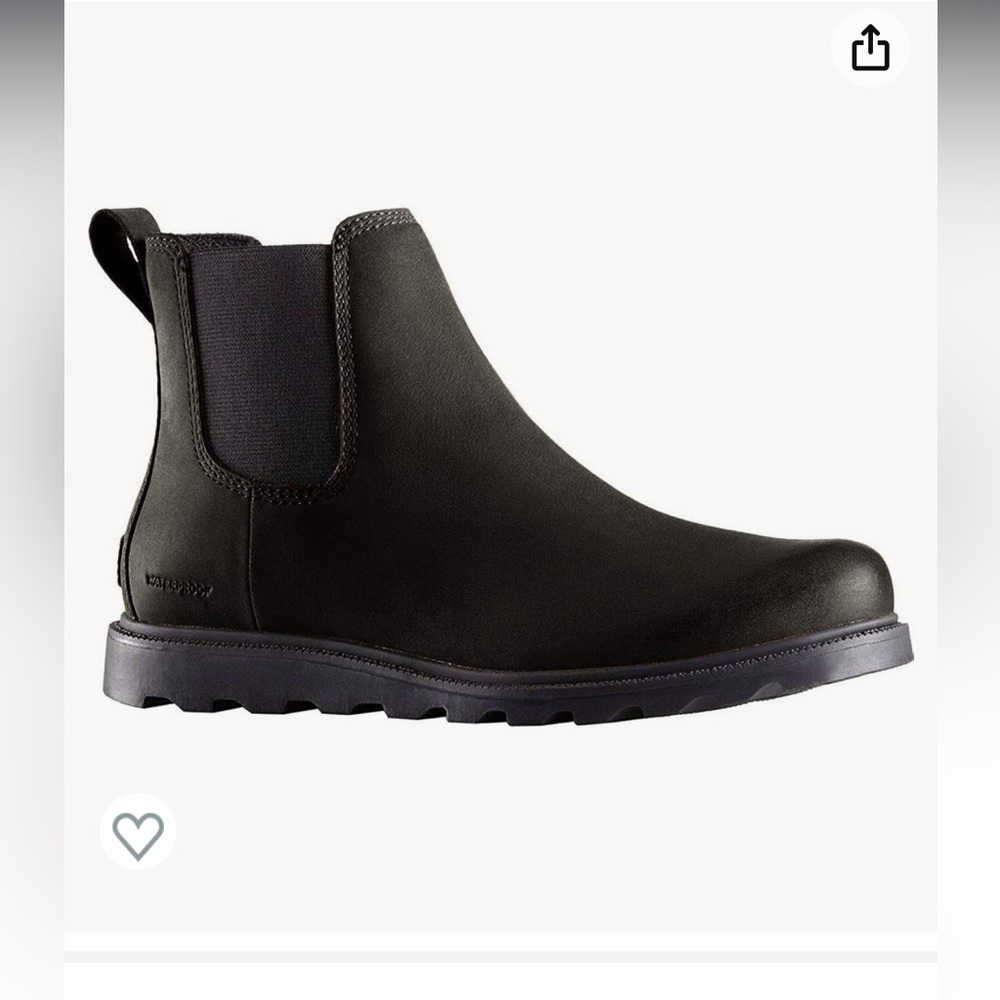 Black Leather Sorel Weatherproof Chelsea Boots